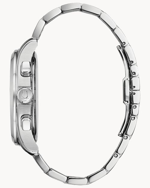 Bulova Wilton Men s Silver Black Dial Classic Steel Watch Bulova