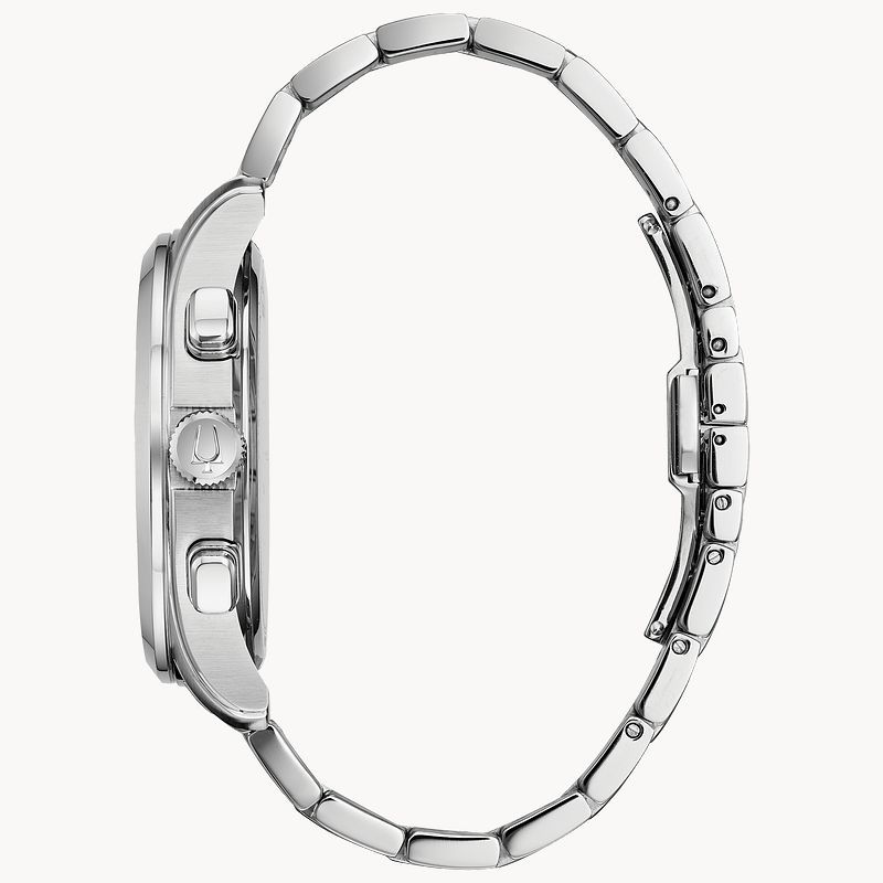 Bulova Wilton Men's Silver Black Dial Classic Steel Watch Bulova Wilton Men's Silver Black Dial Classic Steel Watch