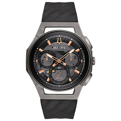 Bulova CURV Men s Rose Gold Black Dial Classic Watch Bulova