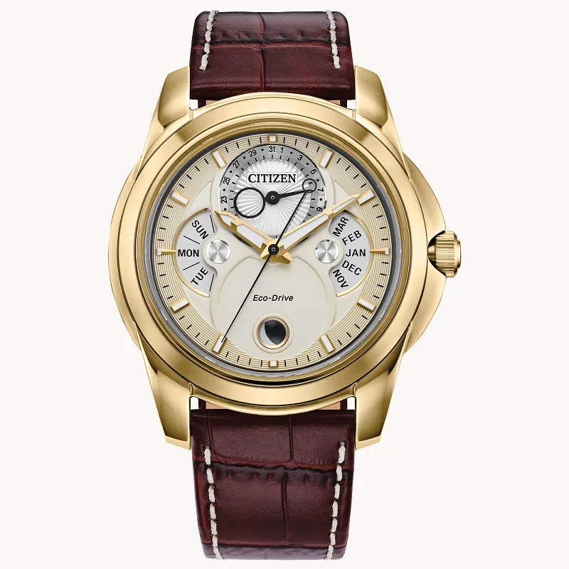 Calendrier Champagne Dial Leather Strap BU0082-06P | CITIZEN Calendrier Champagne Dial Leather Strap BU0082-06P | CITIZEN
