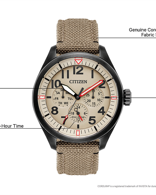 Chandler - Men's Eco-Drive BU2055-08X Red Accents Watch Chandler - Men's Eco-Drive BU2055-08X Red Accents Watch