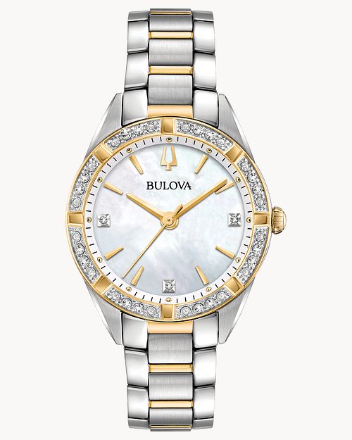 Bulova Classic Women s Gold Mother of Pearl Dial Diamond Watch