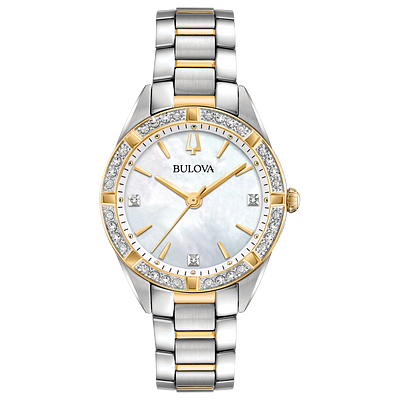 Bulova Classic Women s Gold Mother of Pearl Dial Diamond Watch Bulova