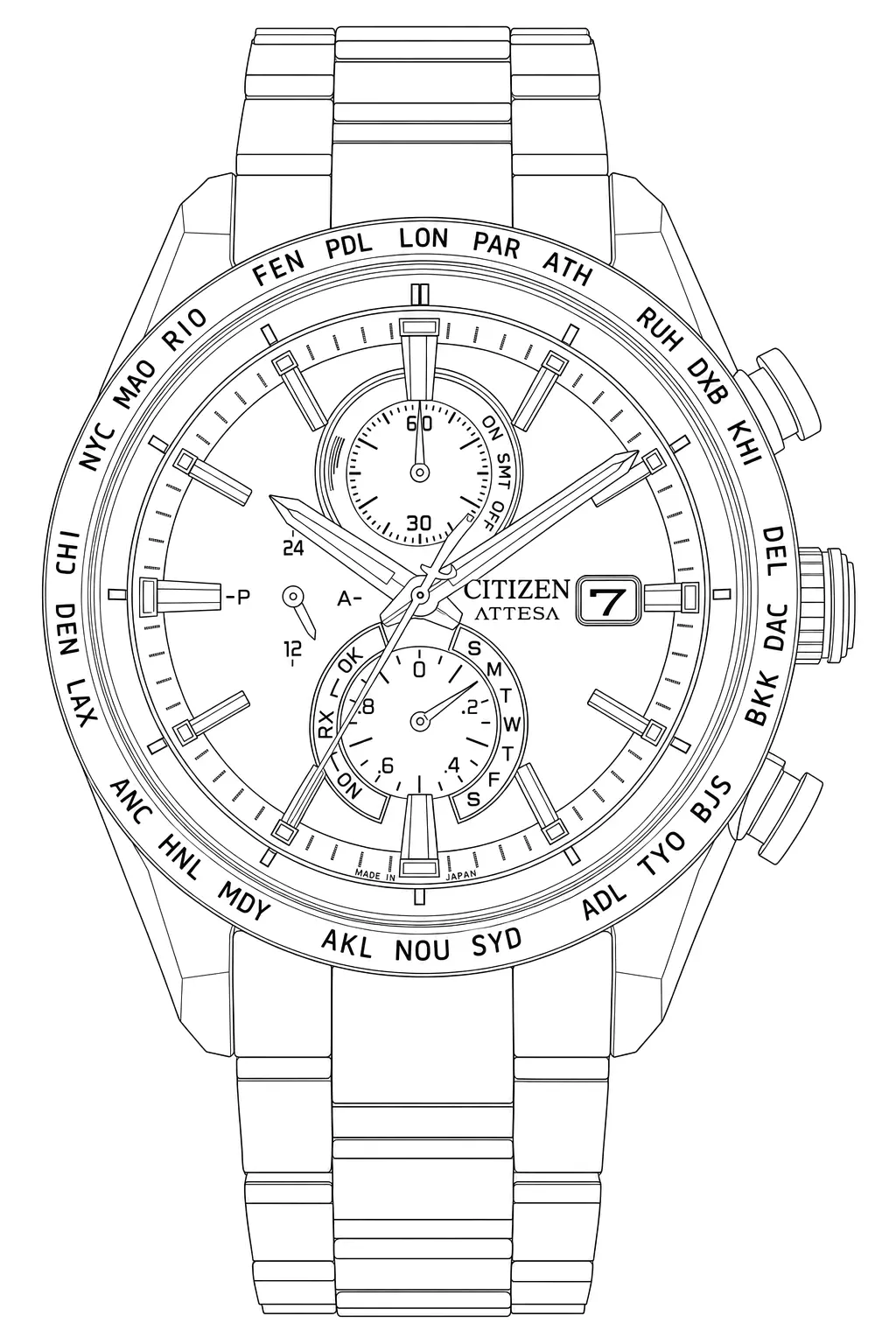 Watch technical diagram