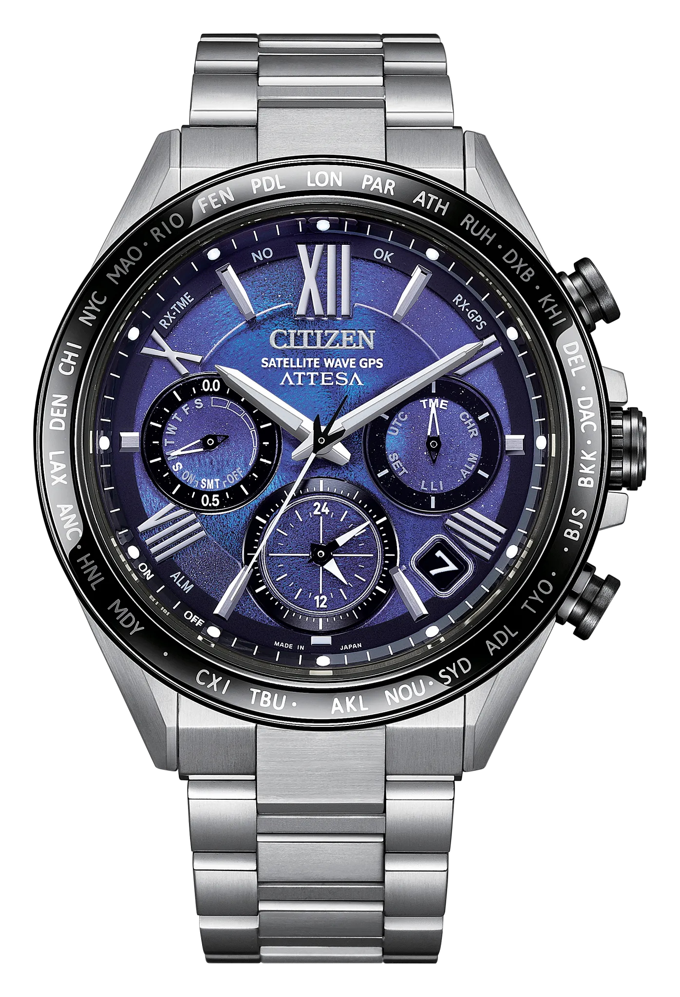 au maison ATTESA Blue Dial Super Titanium with Platinum DLC Coating Bracelet CC4075-50L