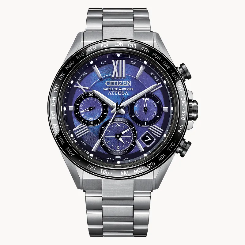 ATTESA Blue Dial Super Titanium with Platinum DLC Coating Bracelet ATTESA Blue Dial Super Titanium with Platinum DLC Coating Bracelet