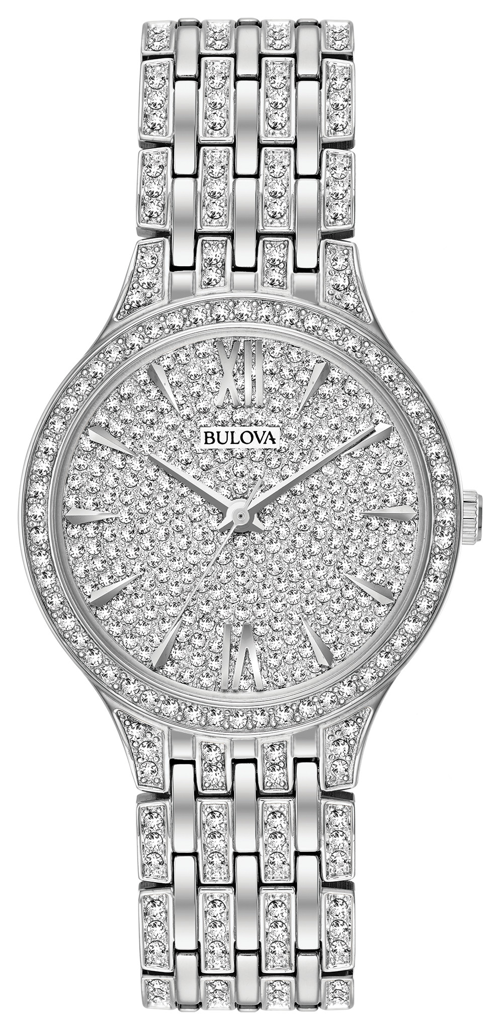 diamond encrusted bulova watch