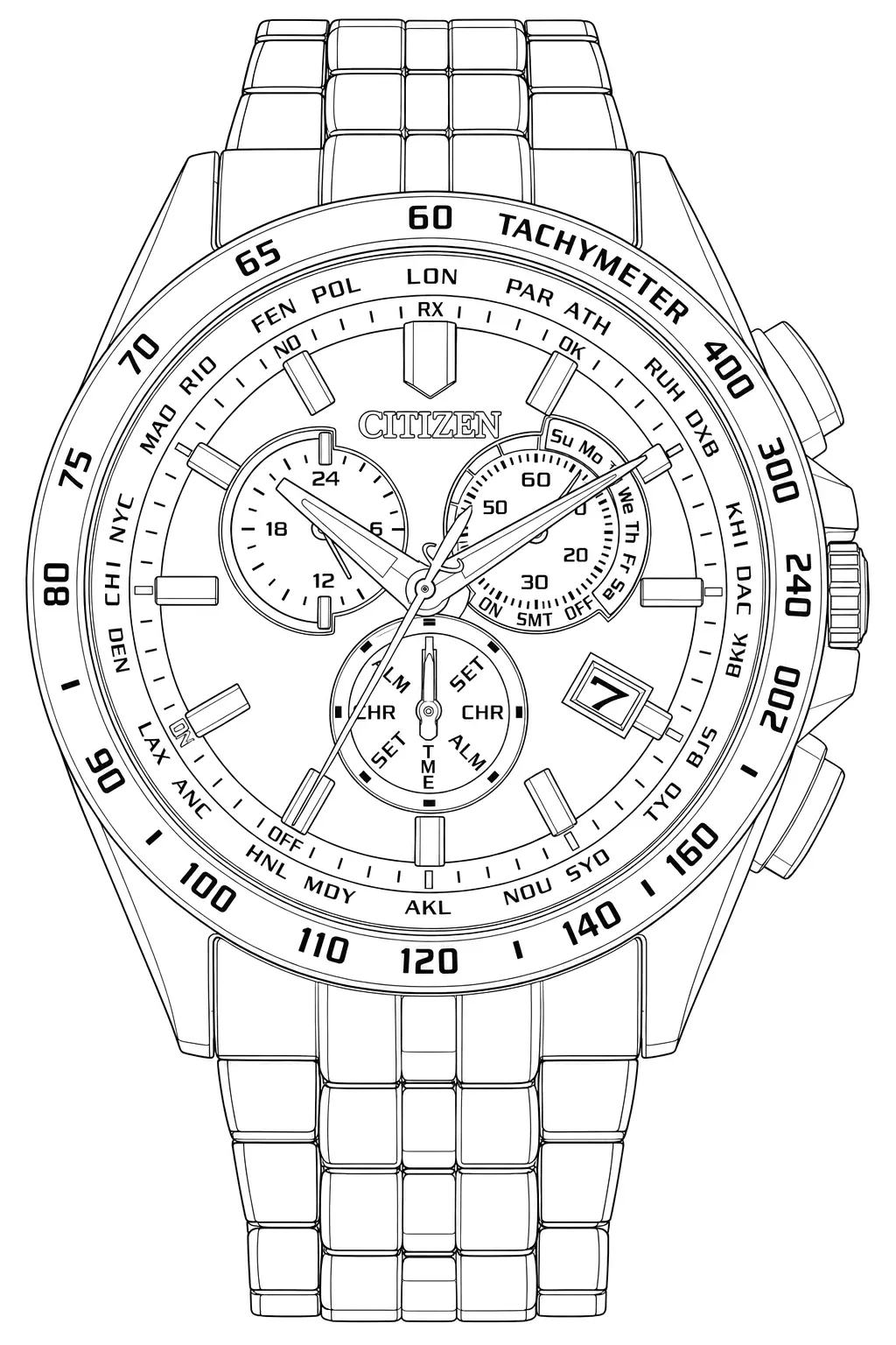 Watch technical diagram
