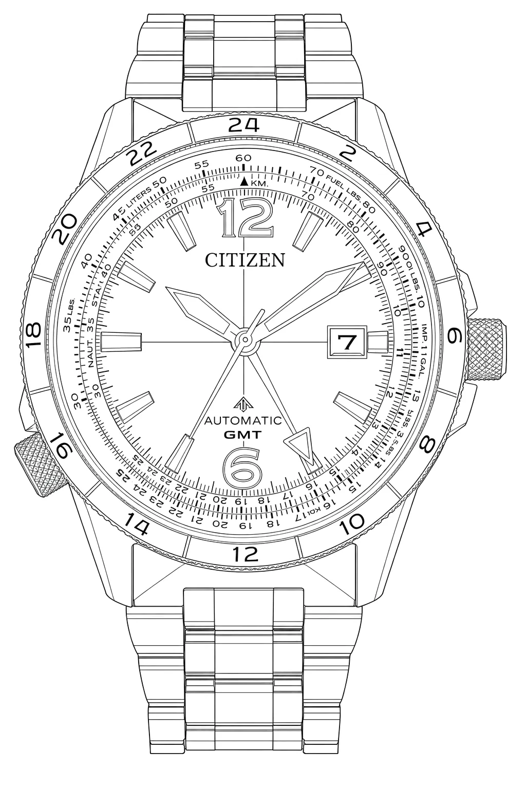 Watch technical diagram