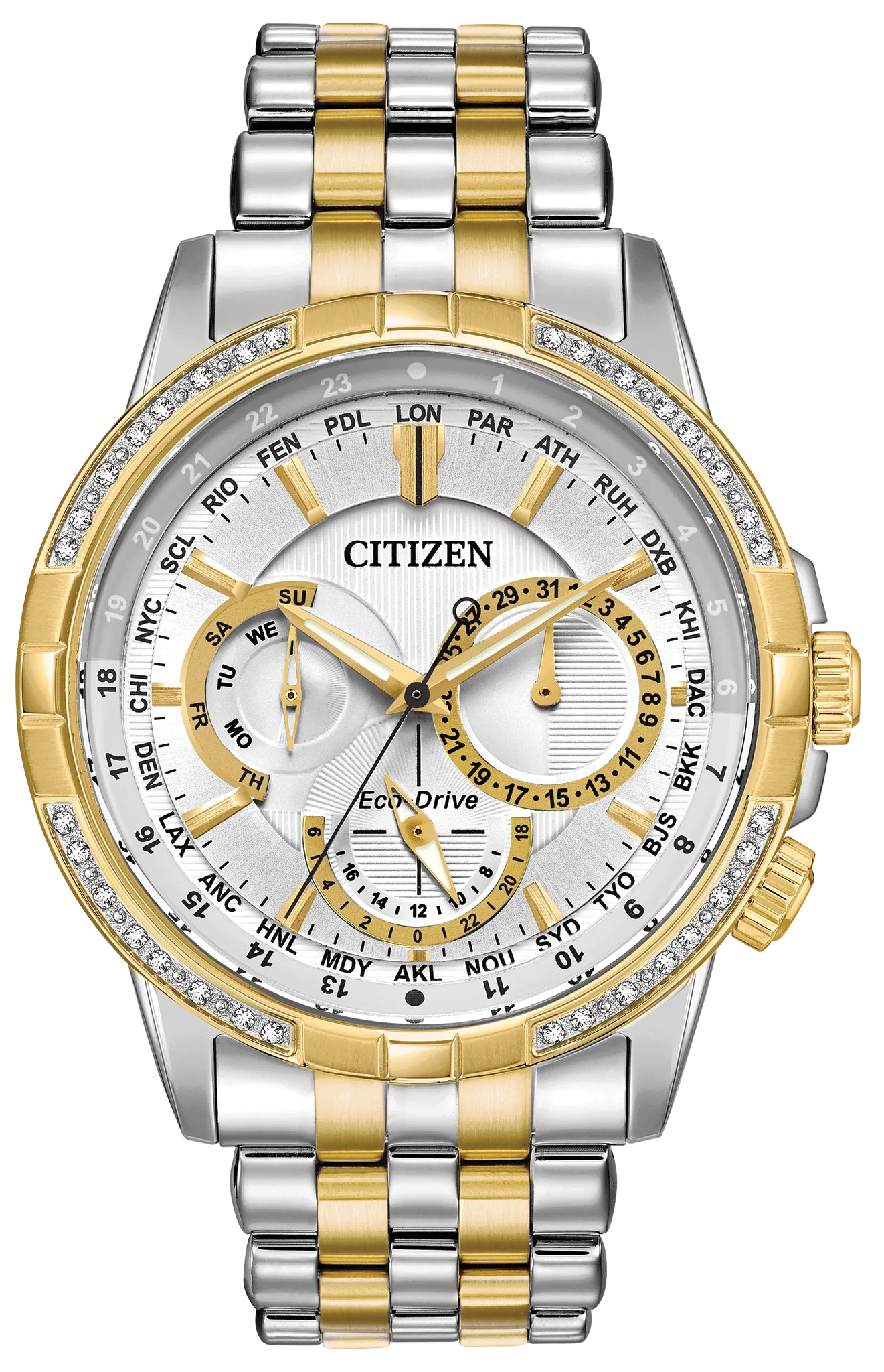 Citizen Calendrier Men's Eco-Drive Diamond Bezel Watch | CITIZEN