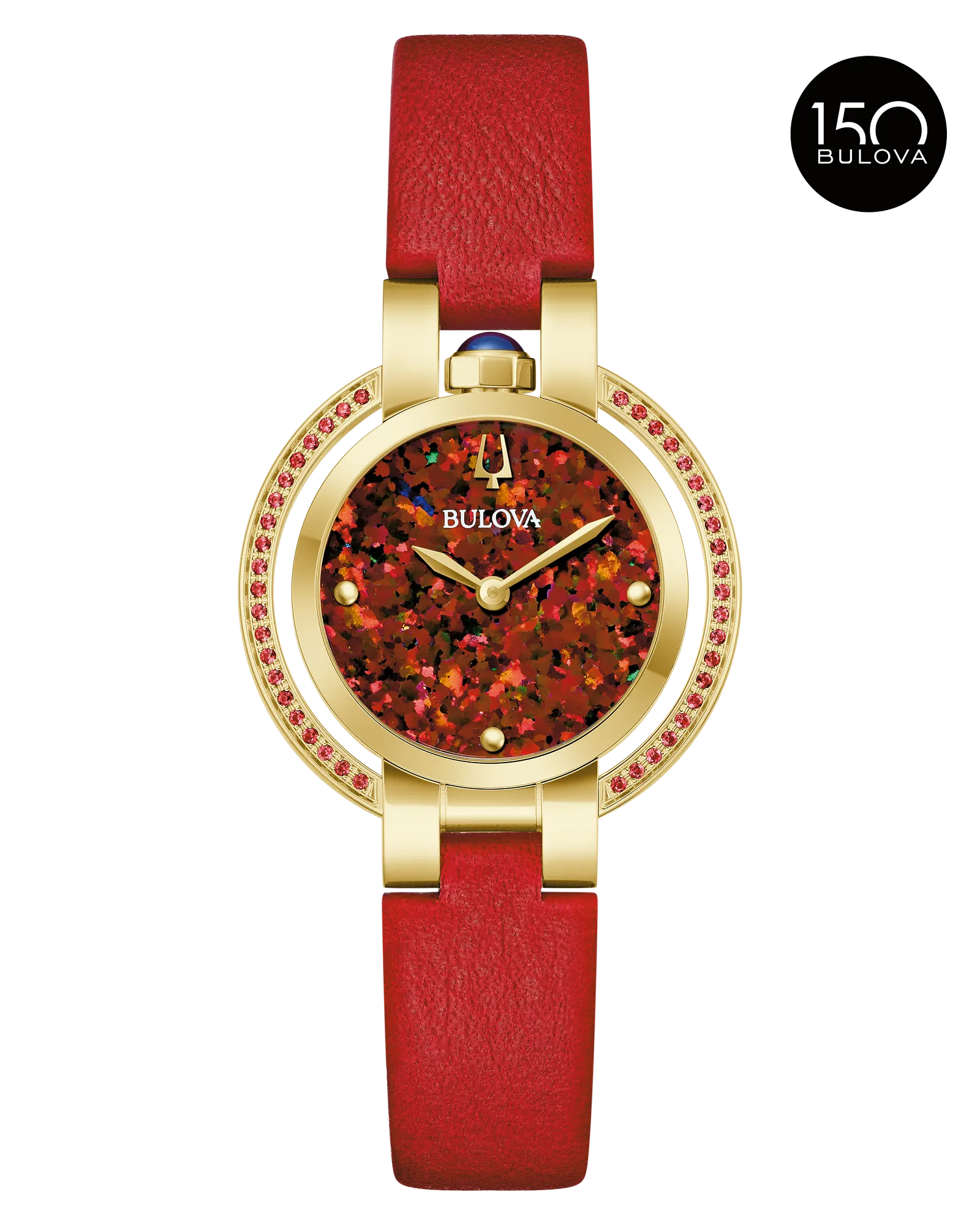 Bulova Red Dial Leather Strap Rubaiyat Autumn 97R105 — Red