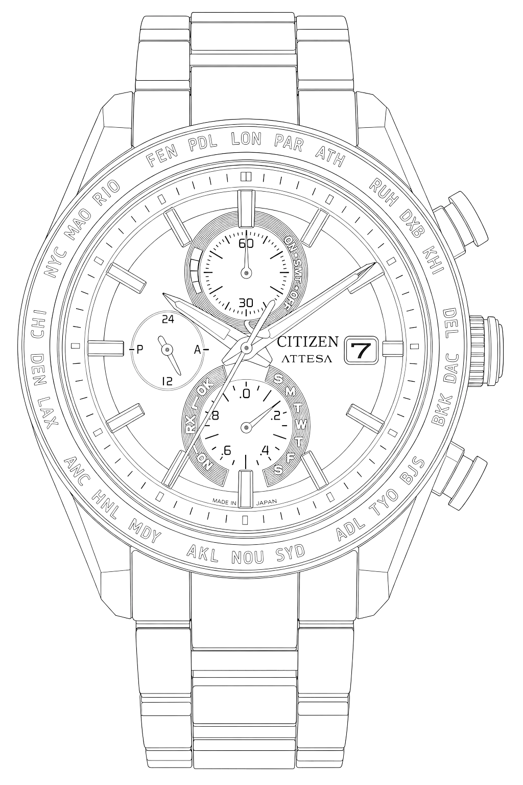 Watch technical diagram