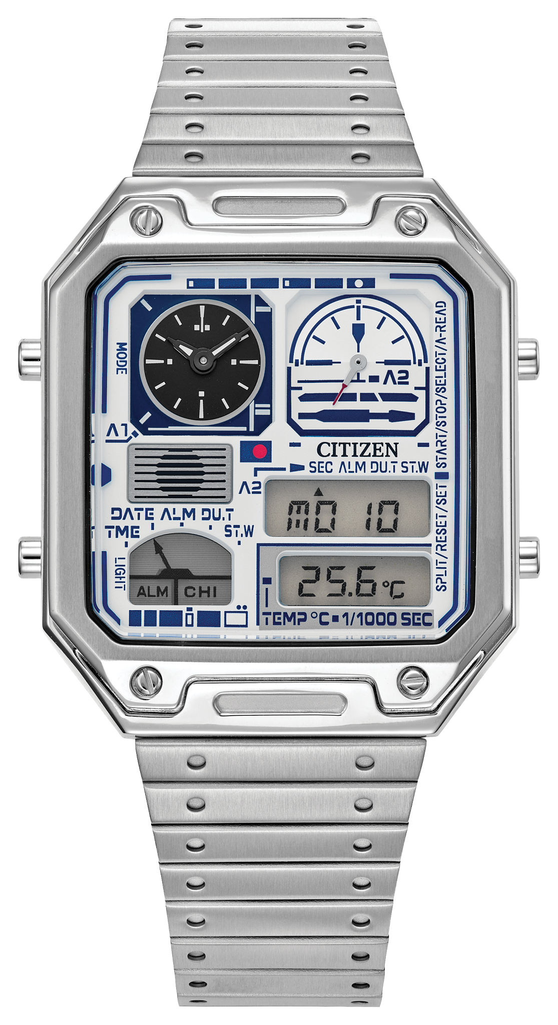 R2-D2 White Dial Stainless Steel Bracelet JG2121-54A | CITIZEN