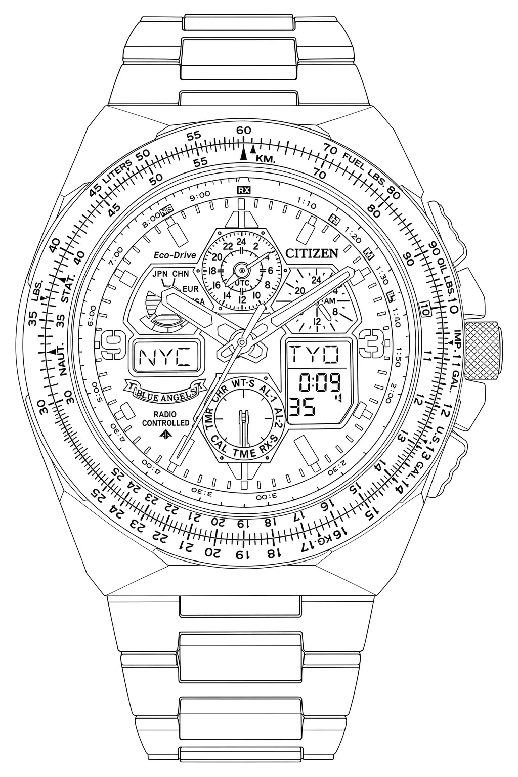 Watch technical diagram