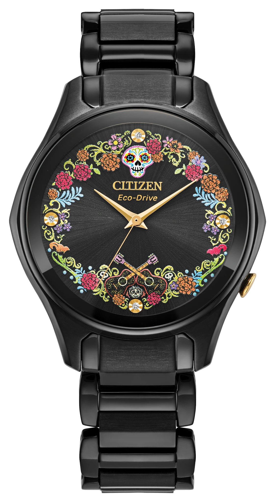 au maison Sugar Skull Black Dial Stainless Steel Bracelet EM1175-51W