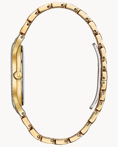 Bulova Phantom Silver Gold Crystal Watch Bulova