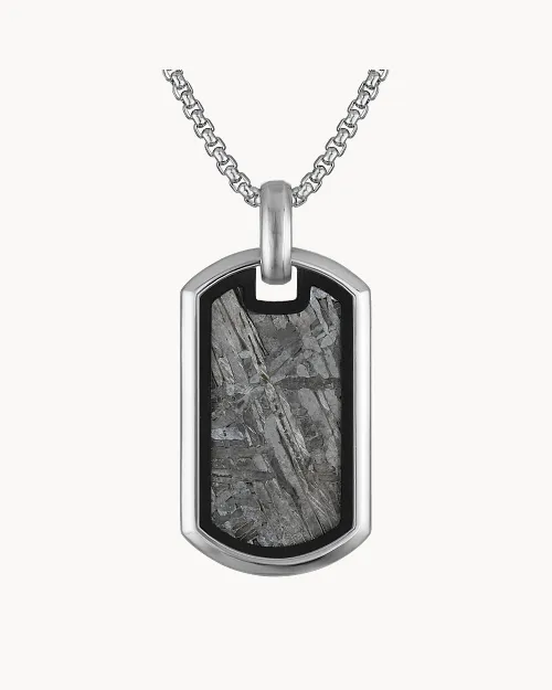 Icon Pendant Stainless Steel with Meteorite image number 0