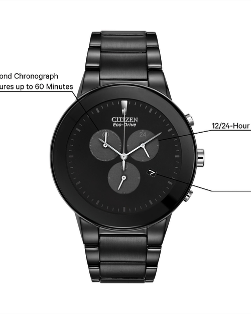 ★逆輸入★CITIZEN ECO-DRIVE CHRONOGRAPH MENS AT2278-58H Axiom - Men's Eco-Drive AT2245-57E Steel Chronograph Watch