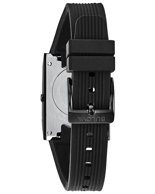 Bulova Computron Black Red Dial Stainless Steel Watch | Bulova