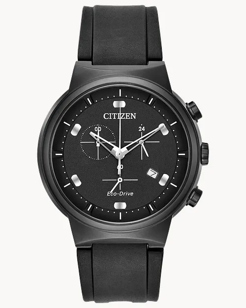 Paradex - Men's Eco-Drive AT2405-01E Black Chronograph Watch Paradex - Men's Eco-Drive AT2405-01E Black Chronograph Watch