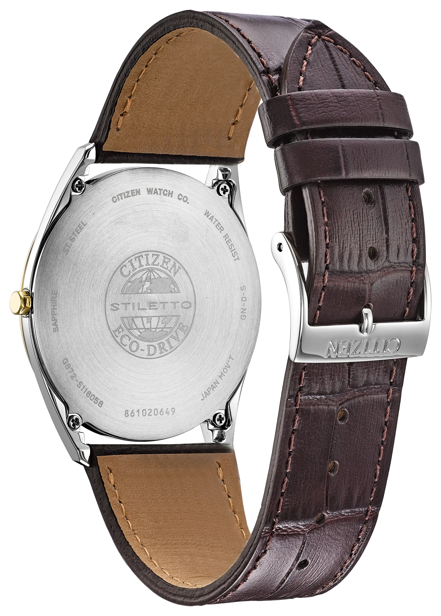 稼動品★シチズン★CITIZEN STILETTO エコドライブ　メンズ腕時計 Stiletto - Men's Eco-Drive AR3074-03A Ultra Thin Gold Watch