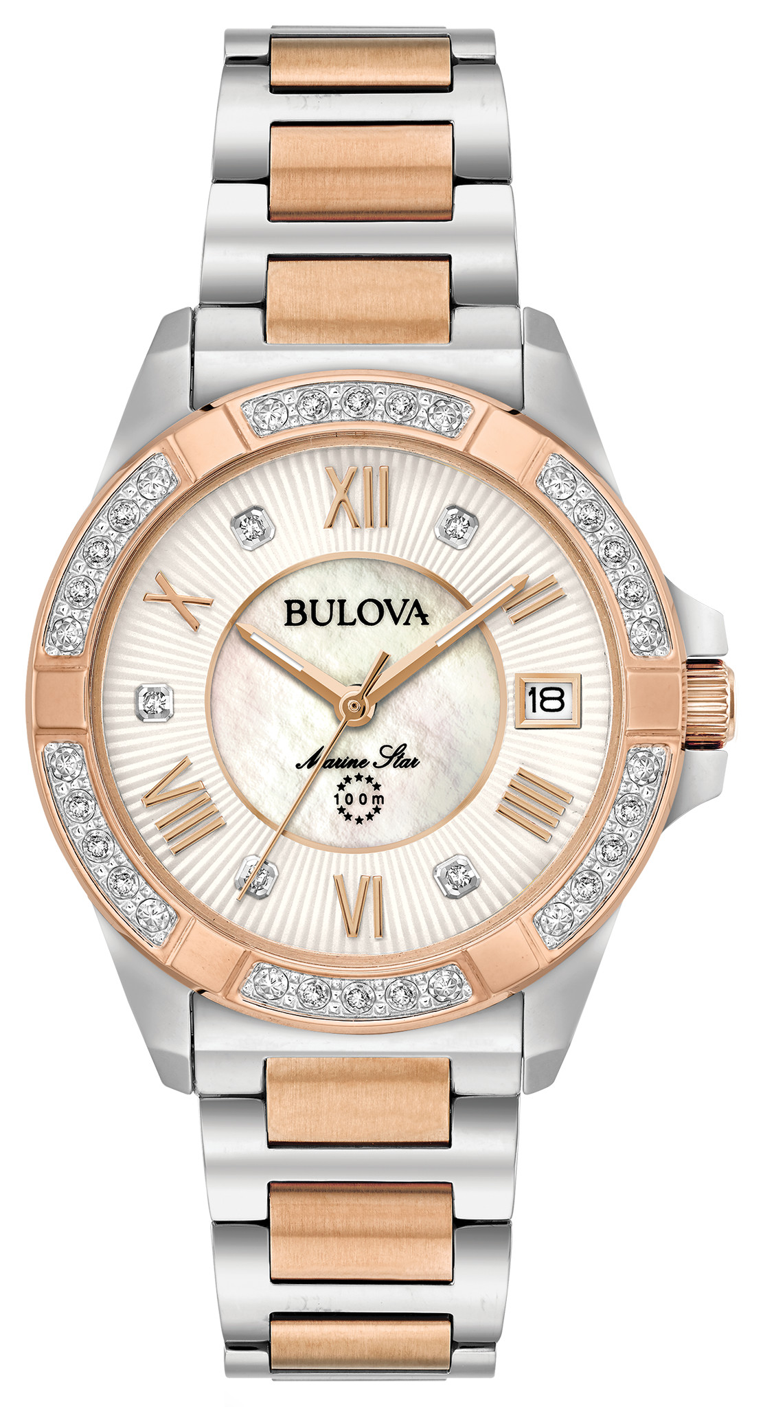 bulova women's marine star diamond watch