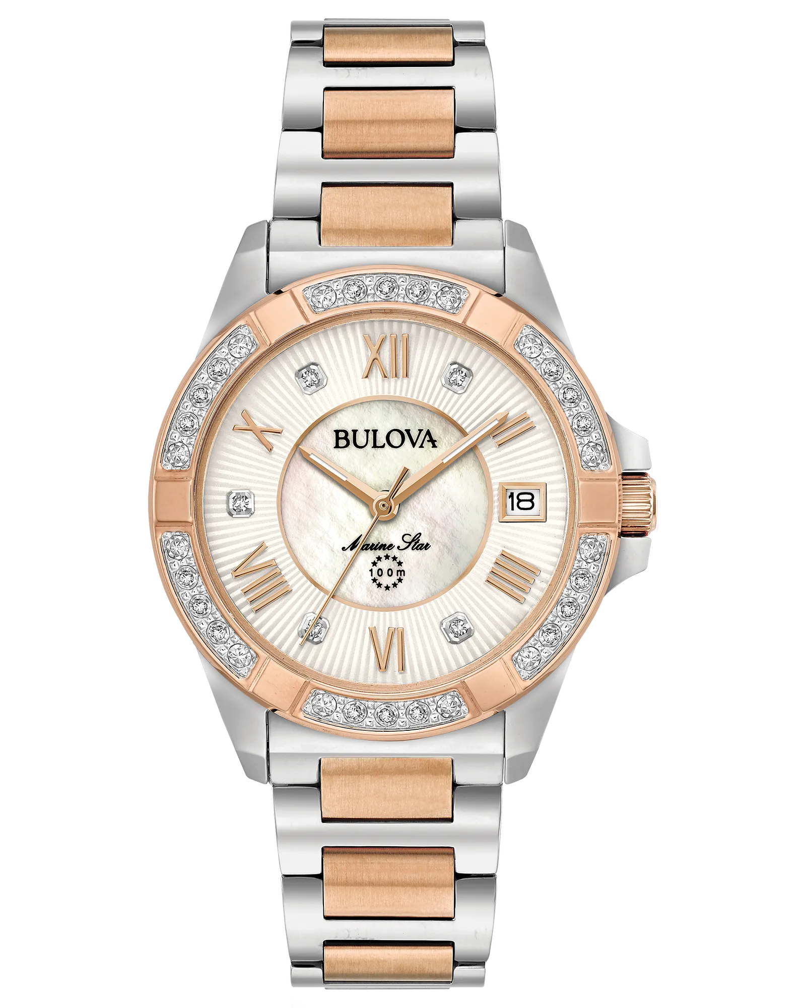 Bulova Marine Star Women's Diamond Crystal Stainless Watch