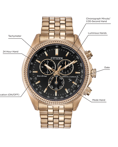 Citizen Classic Eco Drive Perpetual Calendar Chrono Watch CITIZEN