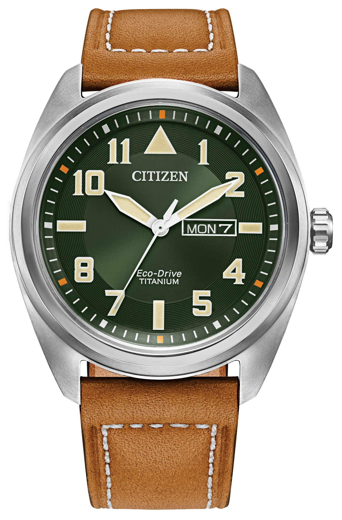 Garrison Green Dial Leather Strap BM856002X CITIZEN