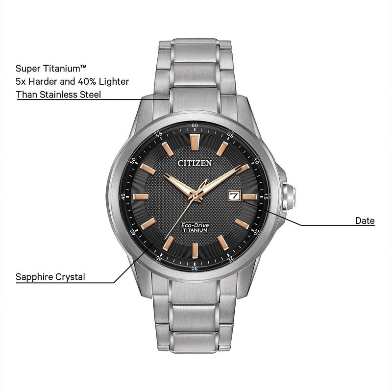 Citizen Chandler Eco Drive Black Super Titanium Watch CITIZEN