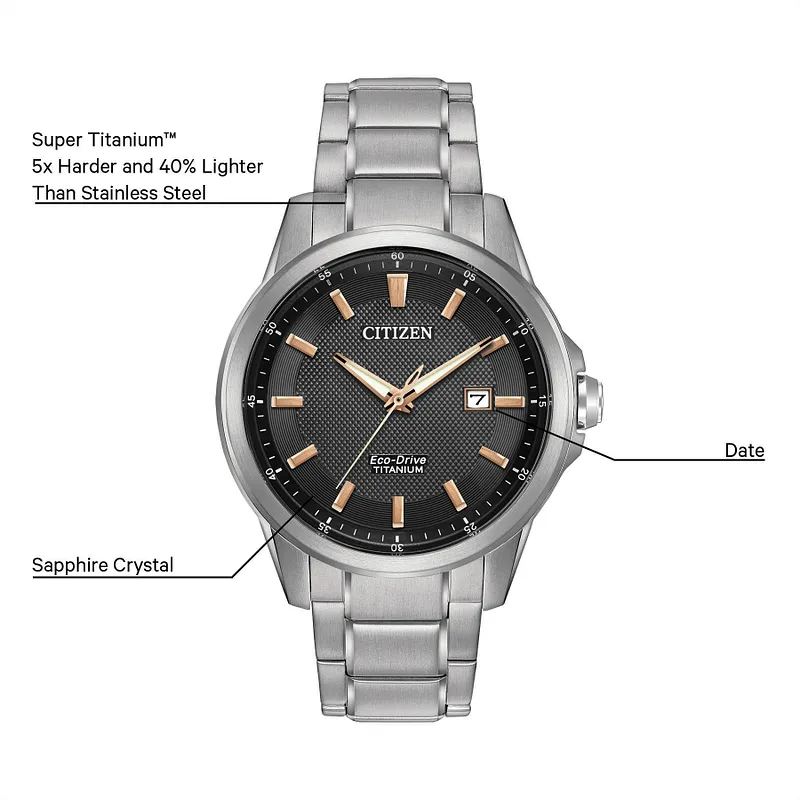Citizen Chandler Eco-Drive Black Super Titanium Watch | CITIZEN Citizen Chandler Eco-Drive Black Super Titanium Watch | CITIZEN