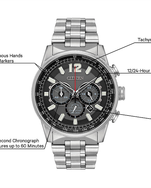 Nighthawk - Men's Eco-Drive CA4370-52E Chronograph Watch Nighthawk - Men's Eco-Drive CA4370-52E Chronograph Watch