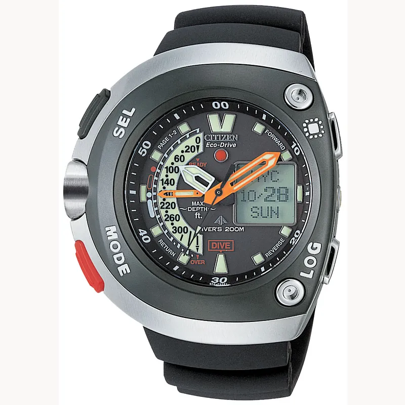 Aqualand Black Dial Rubber Strap JV0030-01E | CITIZEN Aqualand Black Dial Rubber Strap JV0030-01E | CITIZEN