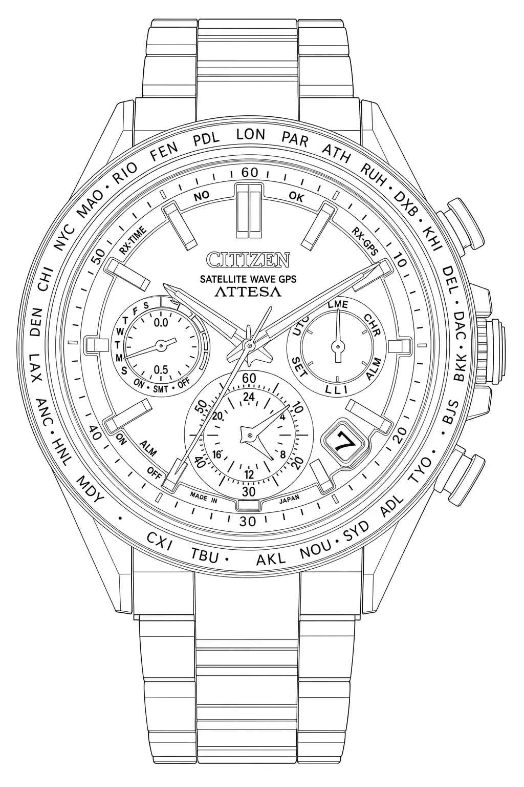 Watch technical diagram