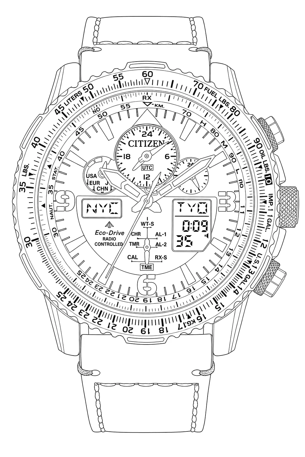 Watch technical diagram