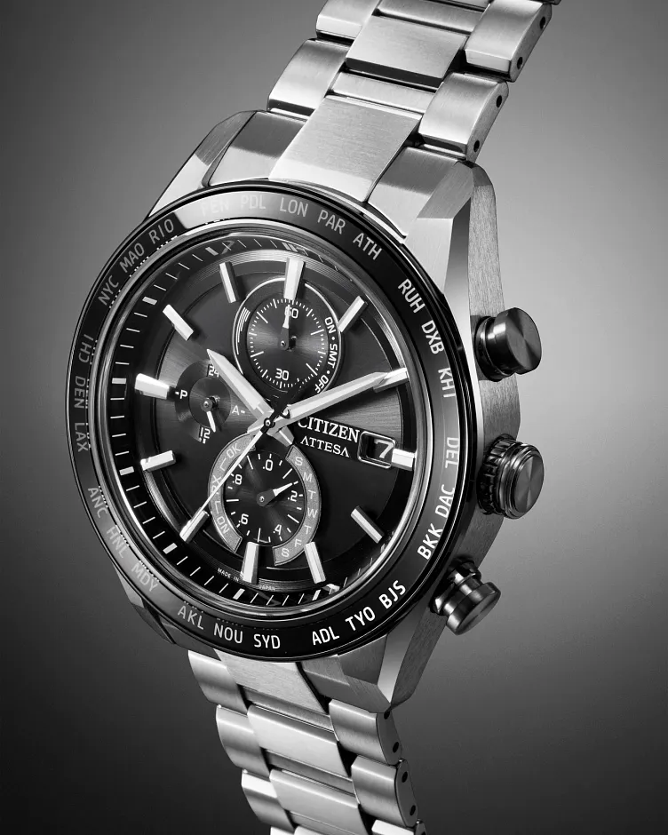 ATTESA Black Dial Super Titanium with DLC Coating Bracelet AT8295 ATTESA Black Dial Super Titanium with DLC Coating Bracelet AT8295