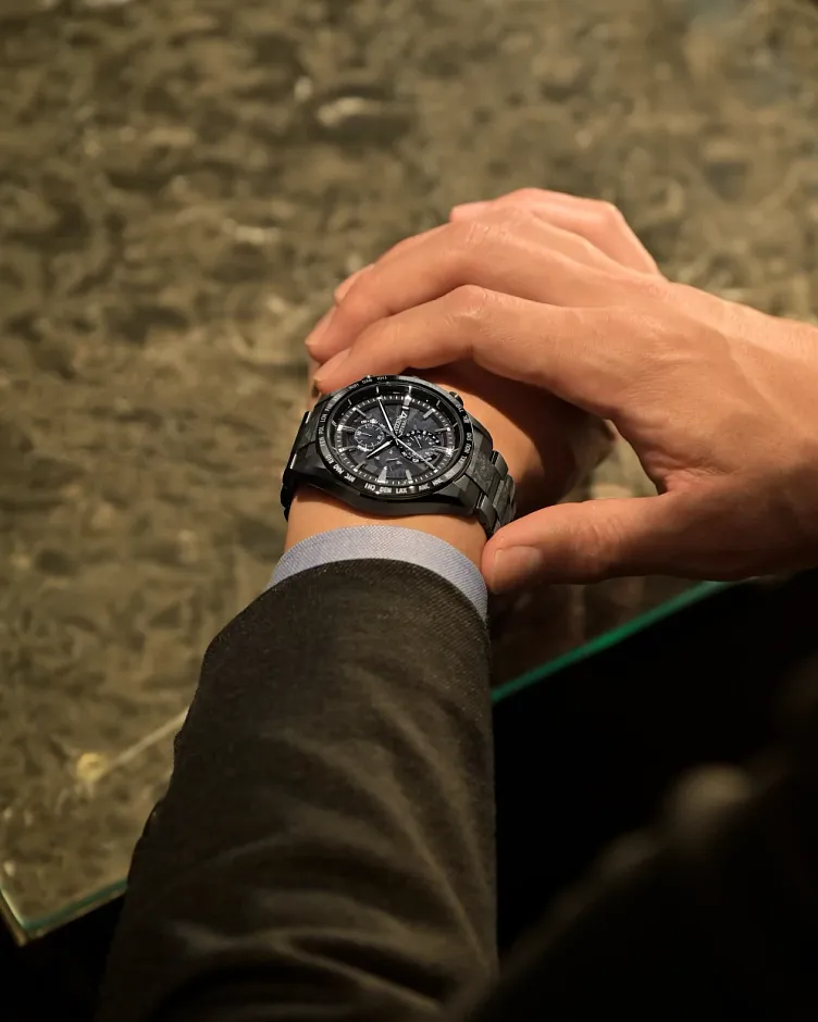 ATTESA Black Dial Super Titanium with DLC Coating Bracelet AT8287 ATTESA Black Dial Super Titanium with DLC Coating Bracelet AT8287