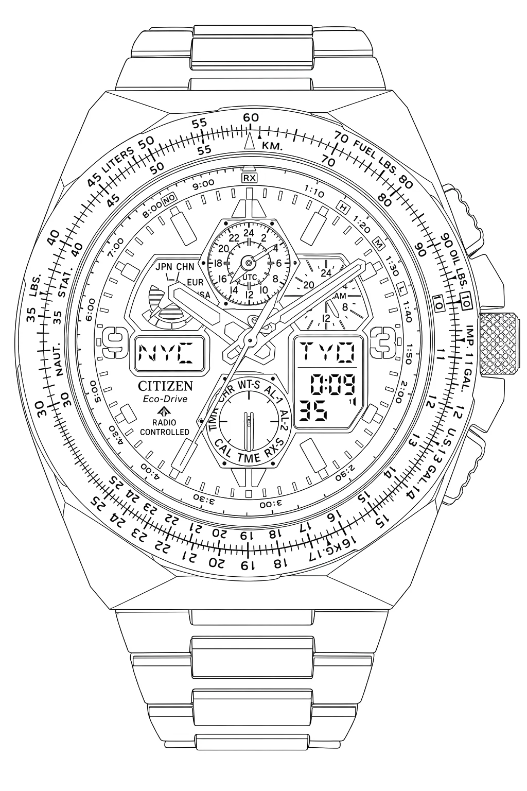 Watch technical diagram