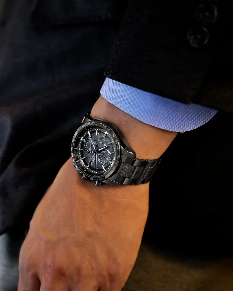 ATTESA Black Dial Super Titanium with DLC Coating Bracelet AT8287 ATTESA Black Dial Super Titanium with DLC Coating Bracelet AT8287