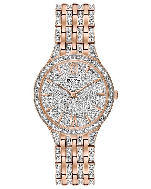 Bulova Phantom Women's Rose Gold Crystal Watch | Bulova