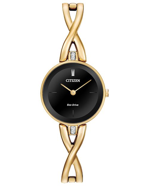 Axiom - Ladies Eco-Drive EX1422-54E Gold Tone Strap Watch | CITIZEN
