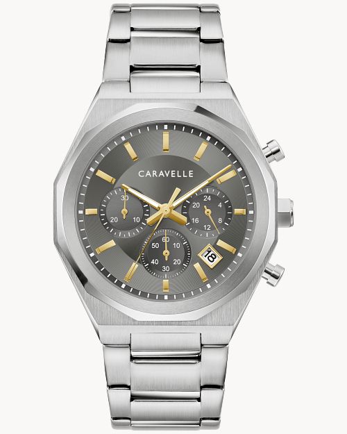 Gray Dial Stainless Steel Bracelet Dress 43A158 Bulova