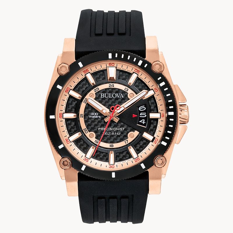 Bulova Icon Precisionist Men s Rose Gold Black Dial Watch Bulova