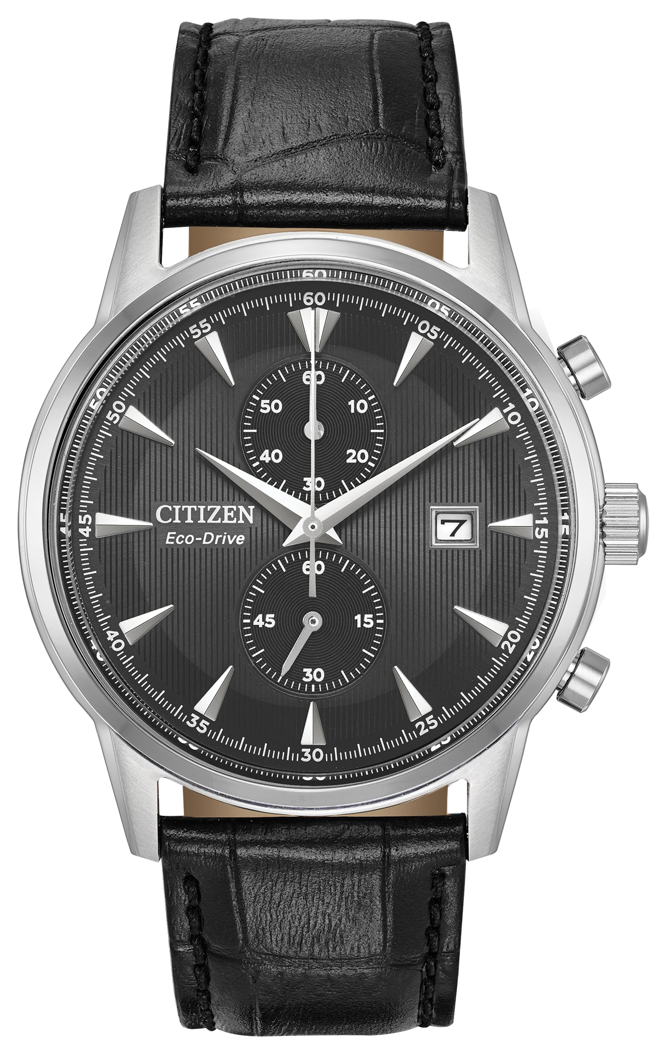 ゴリチュウ Corso - Men's Eco-Drive CA7000-04H Black Leather Strap Watch