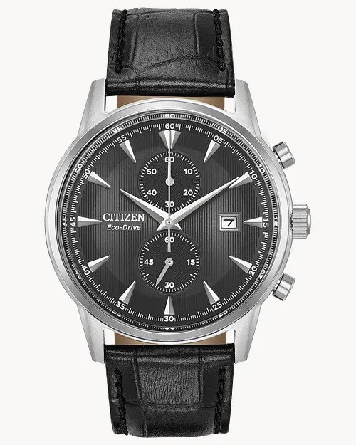 Corso - Men's Eco-Drive CA7000-04H Black Leather Strap Watch | CITIZEN Corso - Men's Eco-Drive CA7000-04H Black Leather Strap Watch | CITIZEN