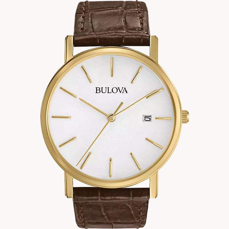 Bulova mens watch white face best sale
