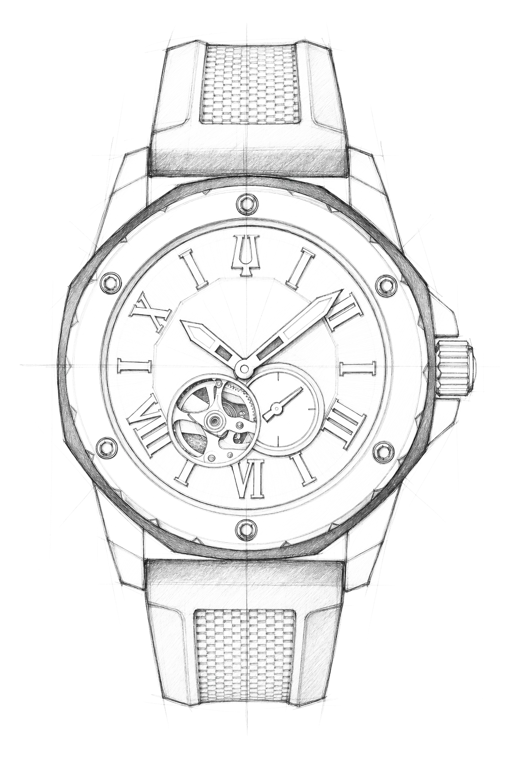 Watch technical diagram