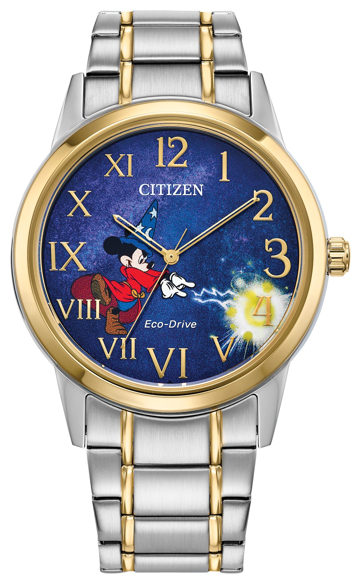 Sorcerer's Apprentice Mickey Blue Dial Stainless Steel Bracelet FE7064