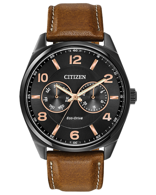 Corso Black Dial Leather Strap AO9025 05E CITIZEN
