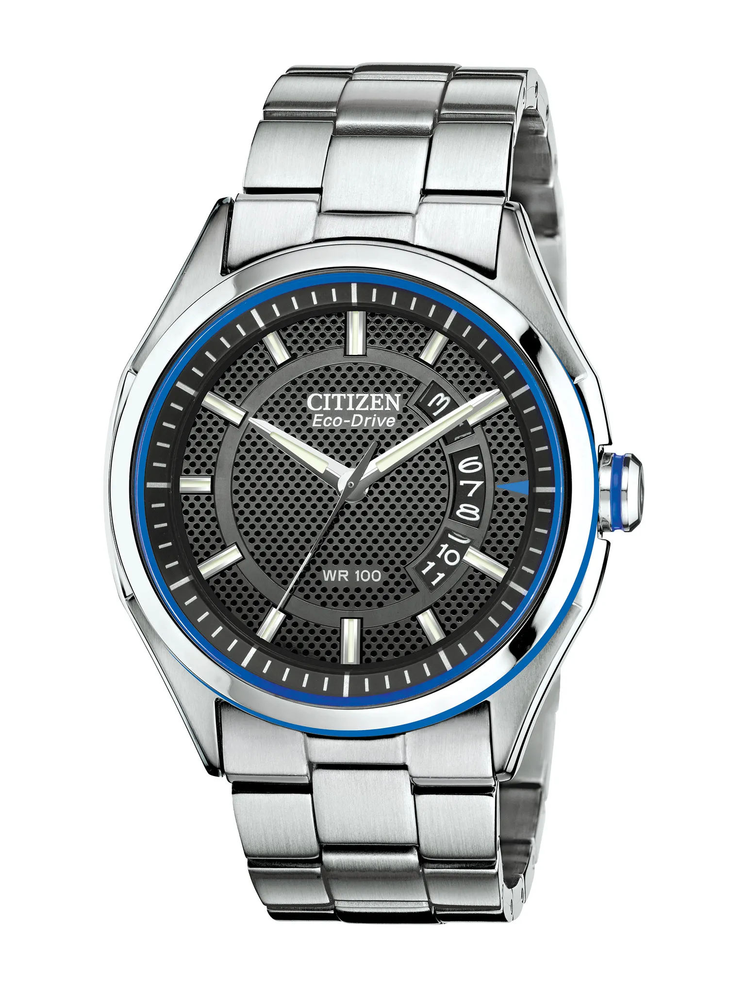 CITIZEN Eco-Drive DURATECT ブラック Weekender Black Dial Stainless Steel Bracelet AW1145-58E